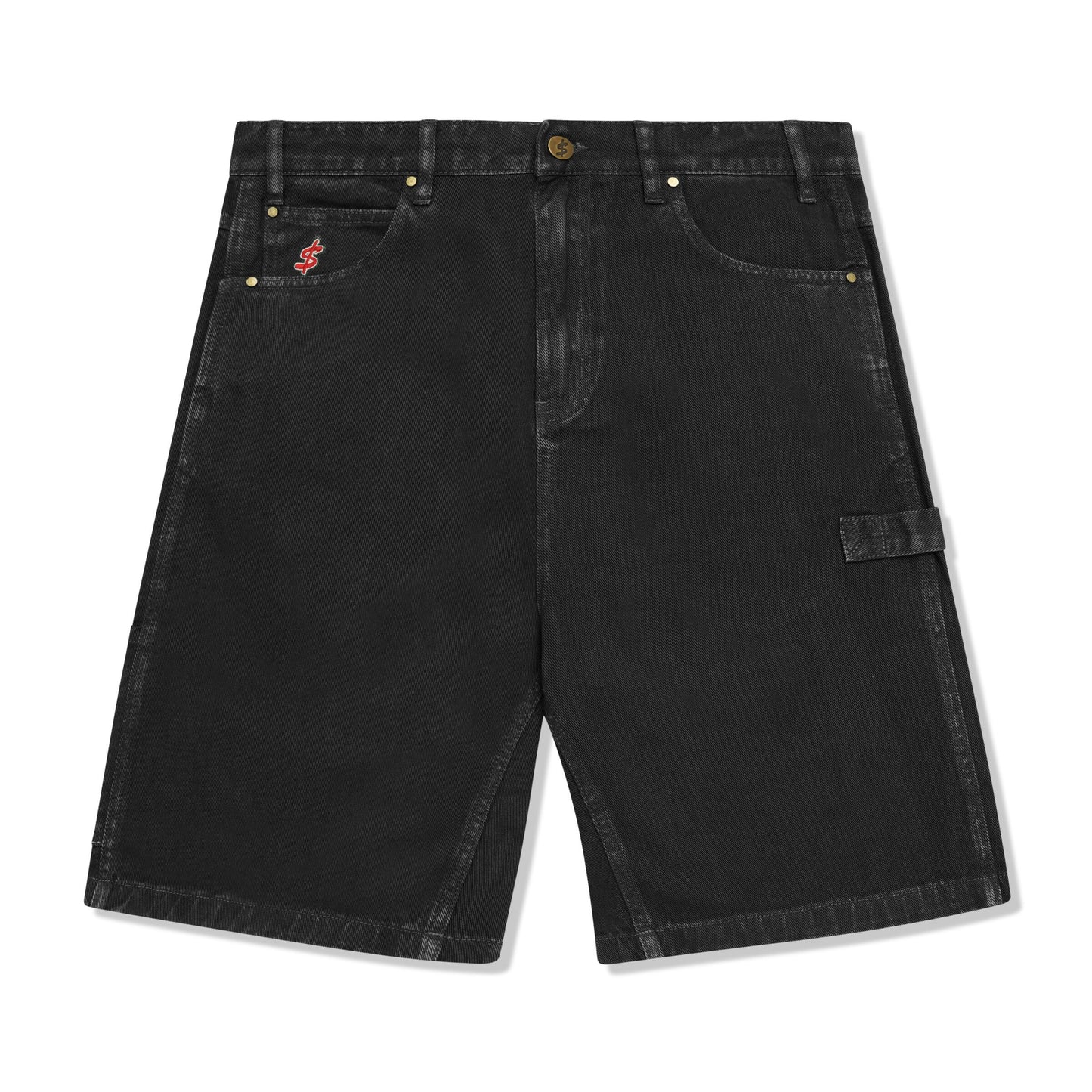 Cash Only Records Denim Shorts - Black