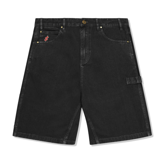 Cash Only Records Denim Shorts - Black