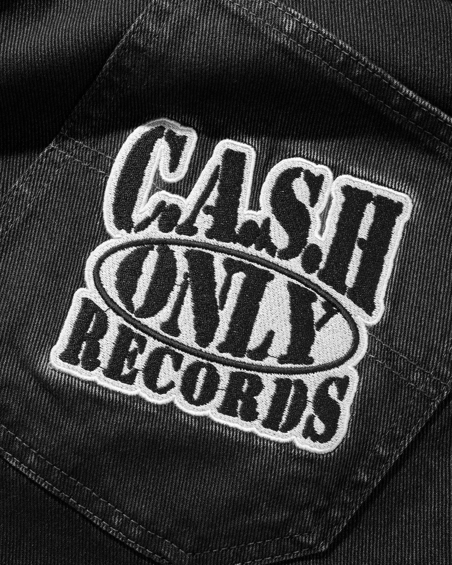 Cash Only Records Denim Shorts - Black