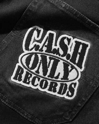 Cash Only Records Denim Shorts - Black