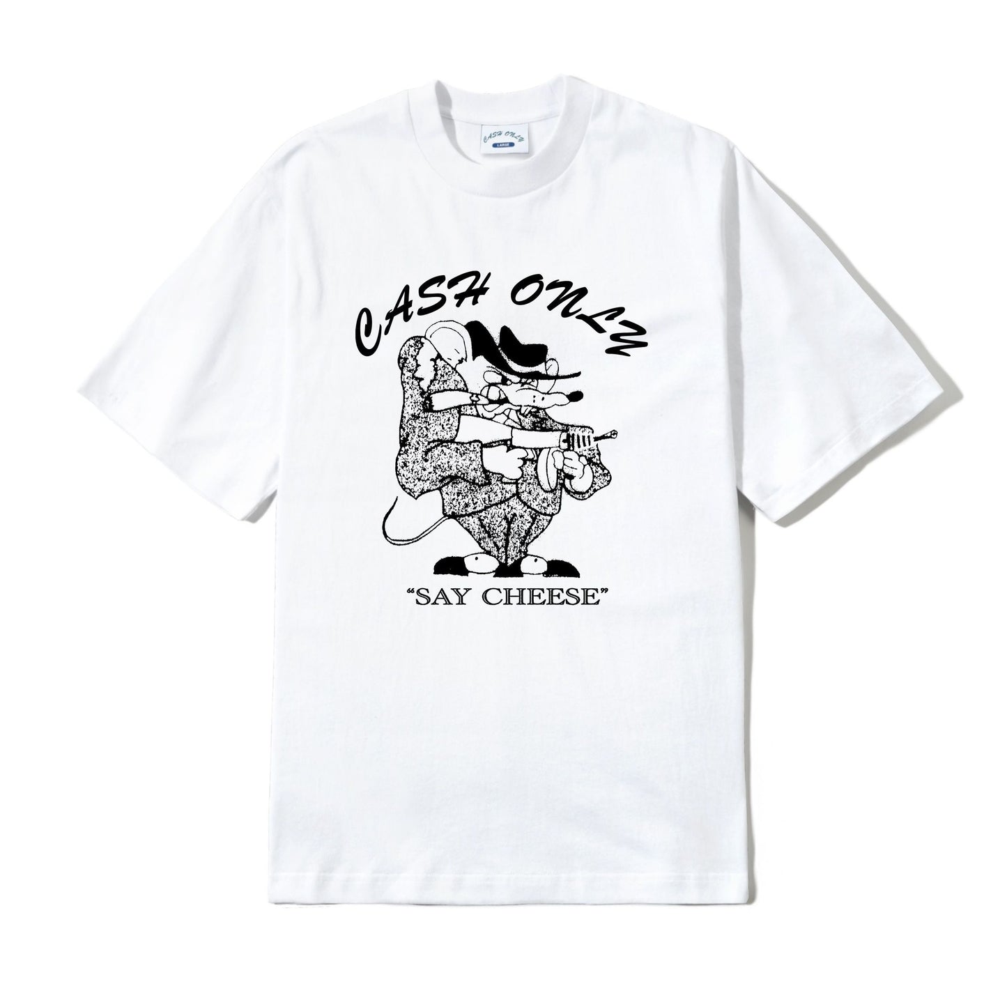Cash Only Mobster Tee - White