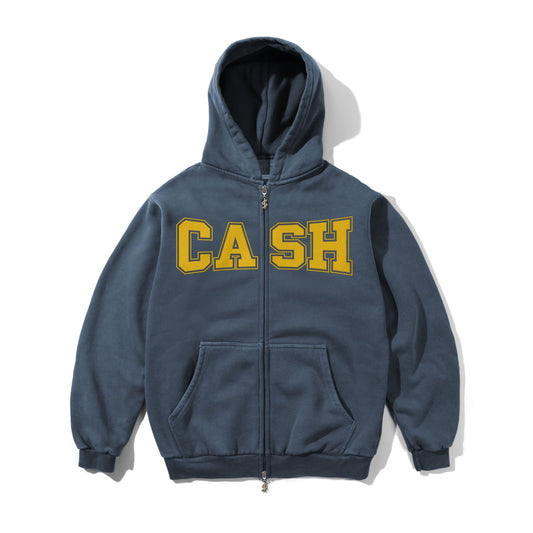 Cash Only Campus Zip Hoodie - Washed Navy