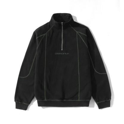 Cash Only Stencil Quarter Zip - Black