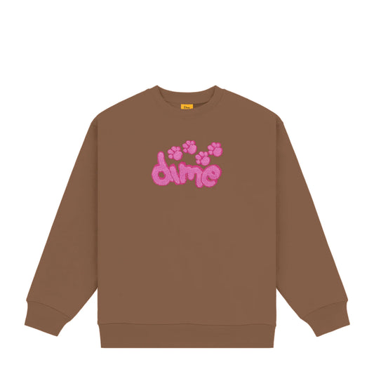 Dime Pawz Chenille Crewneck - Brown