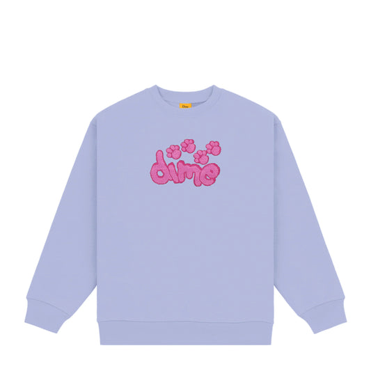 Dime Pawz Chenille Crewneck - Light Indigo