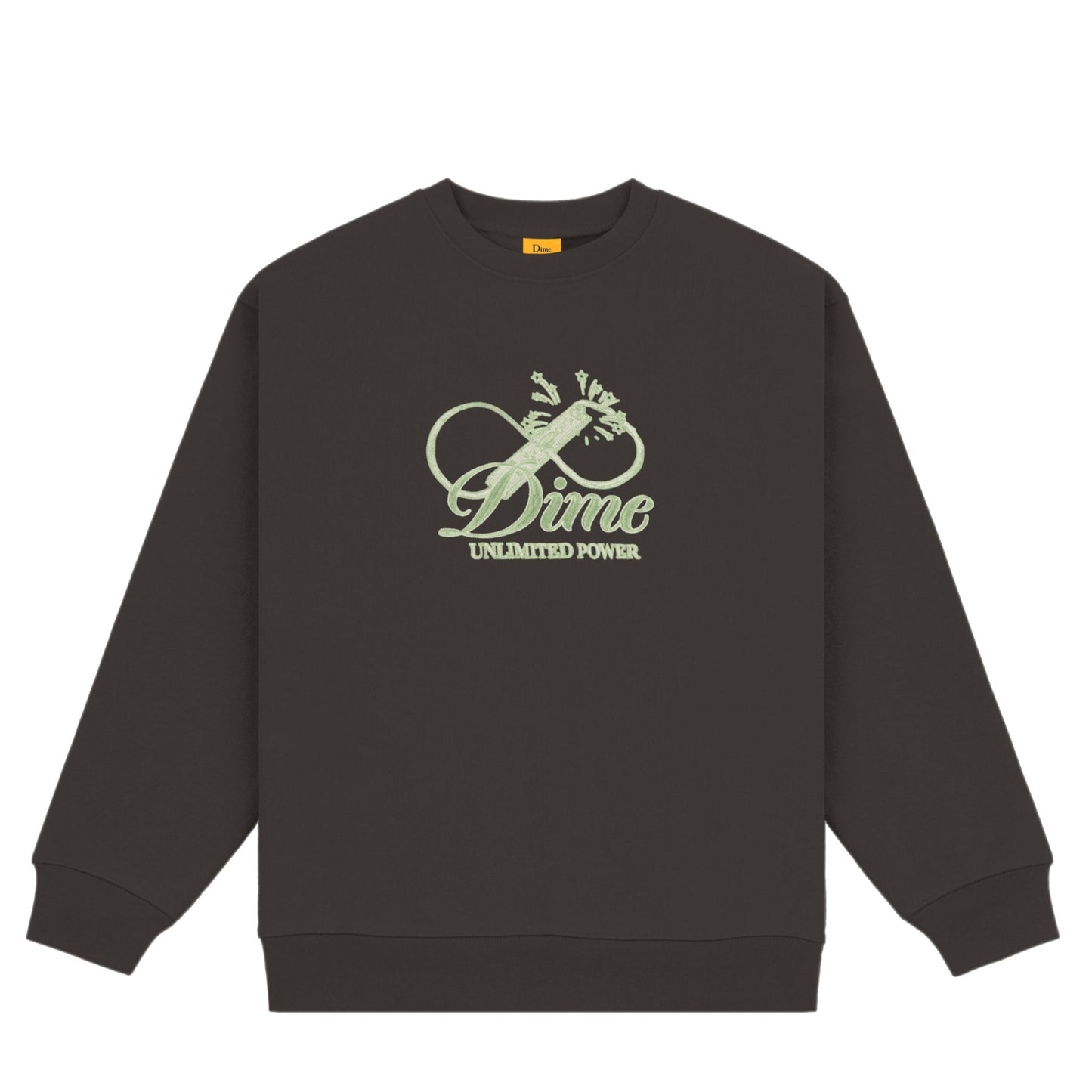 Dime Cursive Power Crewneck - Vintage Black