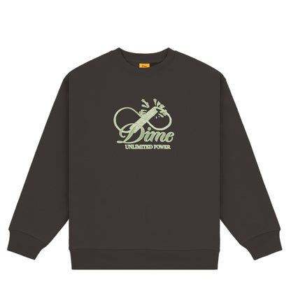 Dime Cursive Power Crewneck - Vintage Black