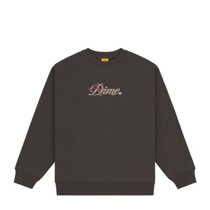 Dime Cursive Snake Crewneck - Vintage Black
