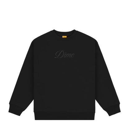 Dime Cursive Logo Crewneck - Black