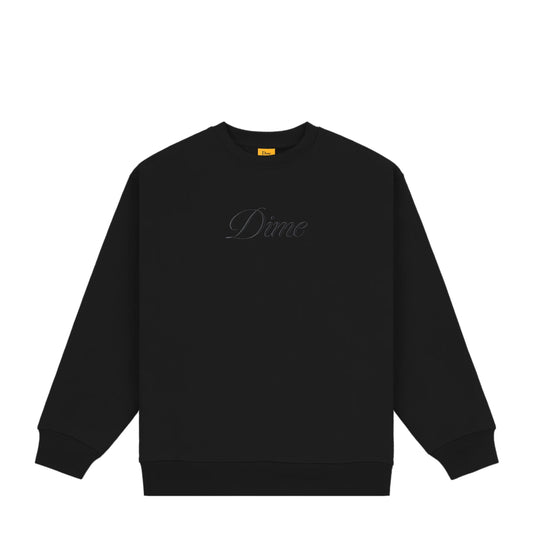 Dime Cursive Logo Crewneck - Black