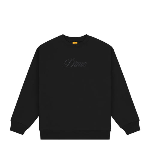 Dime Cursive Logo Crewneck - Black