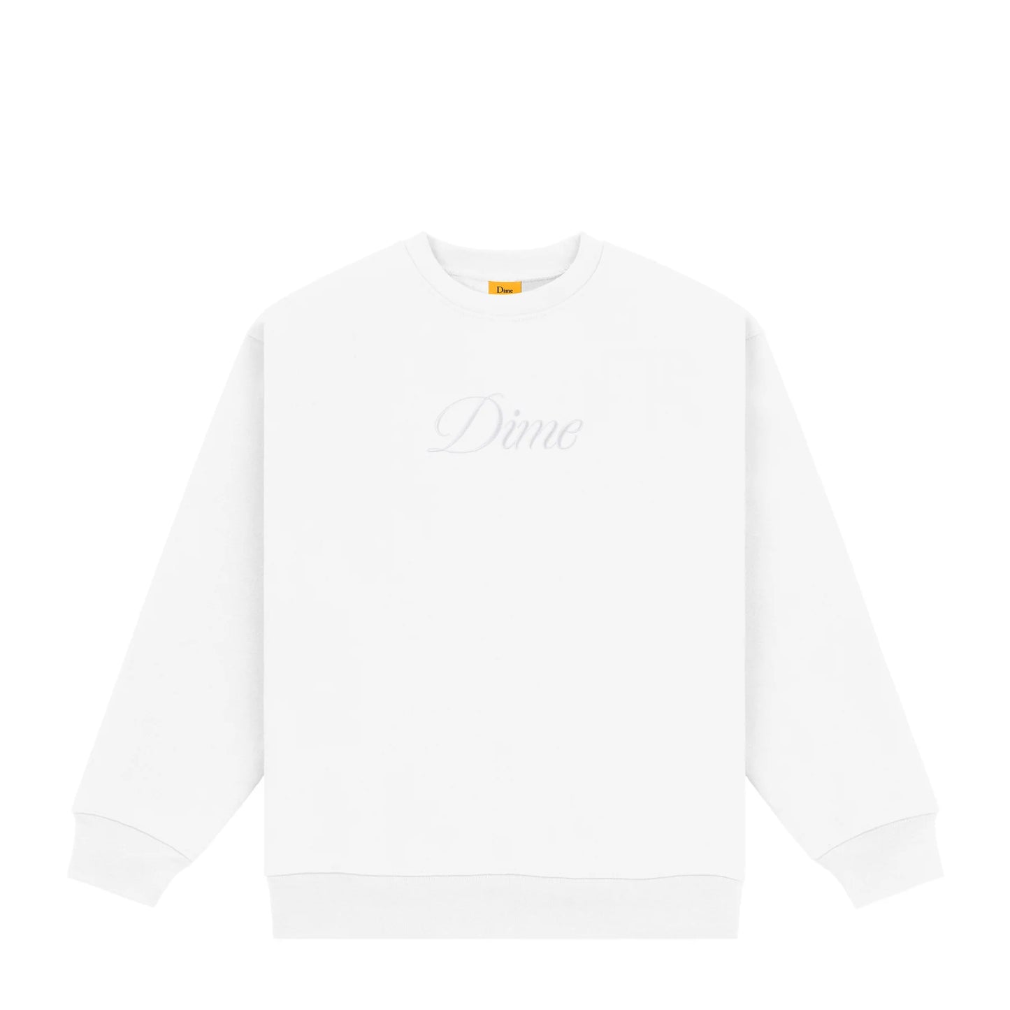 Dime Cursive Logo Crewneck - White