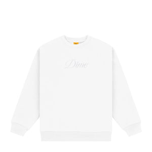 Dime Cursive Logo Crewneck - White