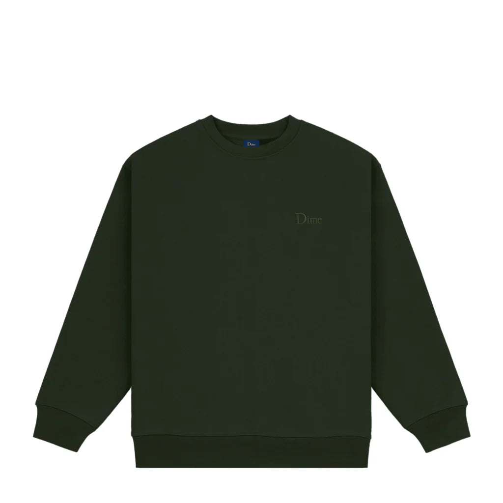 Dime Classic Small Logo Crewneck - Forest Green