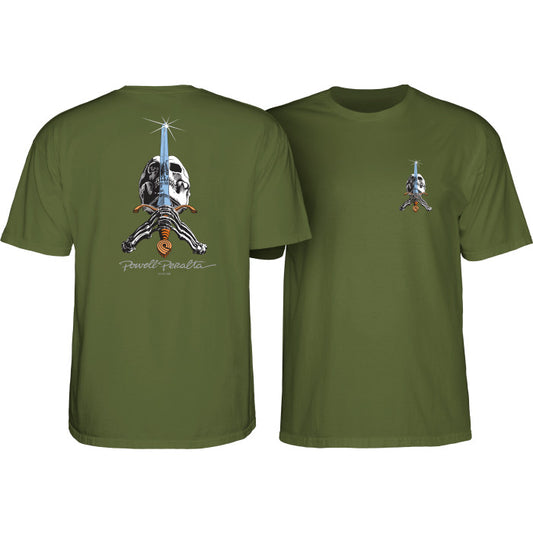 Powell Peralta Skull & Sword Tee - Green Military