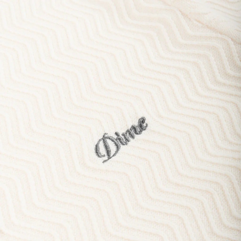 Dime Wave Cable Knit Polo - Cream