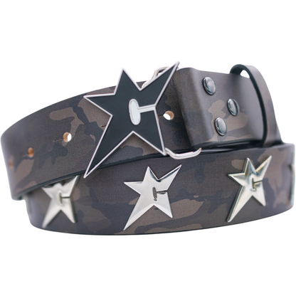 Carpet Company Riveted Leather Belt - Camo