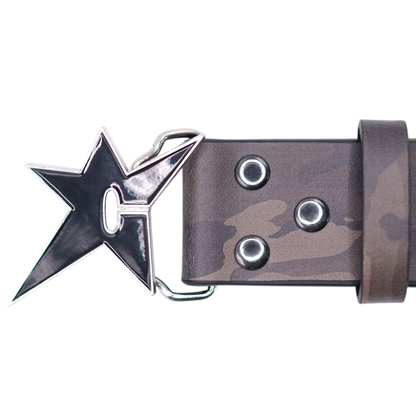 Carpet Company Riveted Leather Belt - Camo
