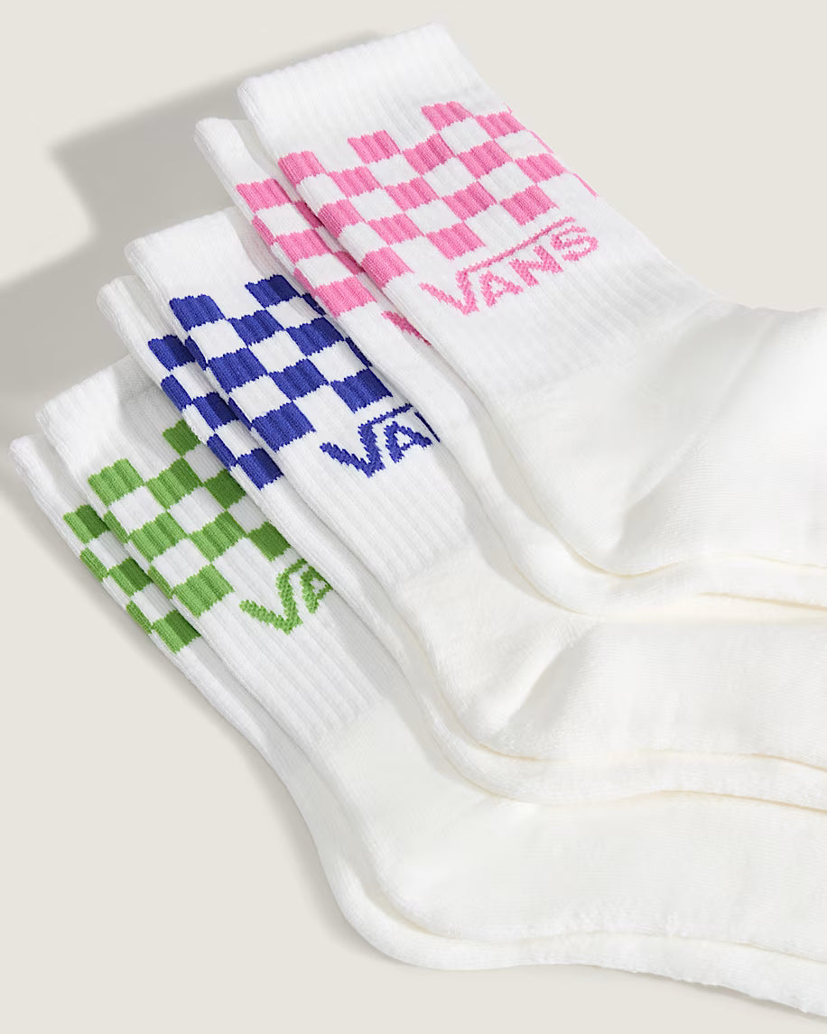 Vans Classic Check Crew Sock 3 Pack - Multi