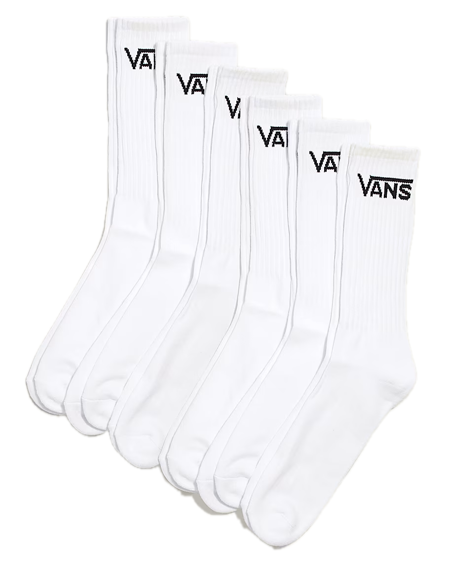 Vans Classic Crew Sock 6-pack - White