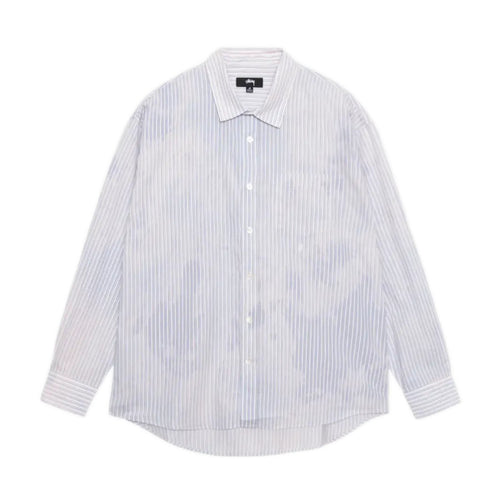 Stussy Classic Ls Shirt Bleached - Blue