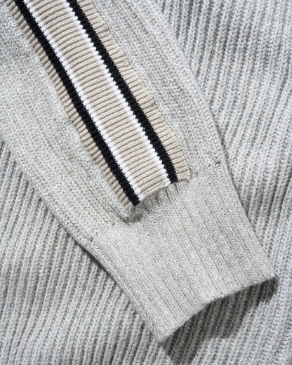 Butter Goods Club Zip Knit Sweater - Ash