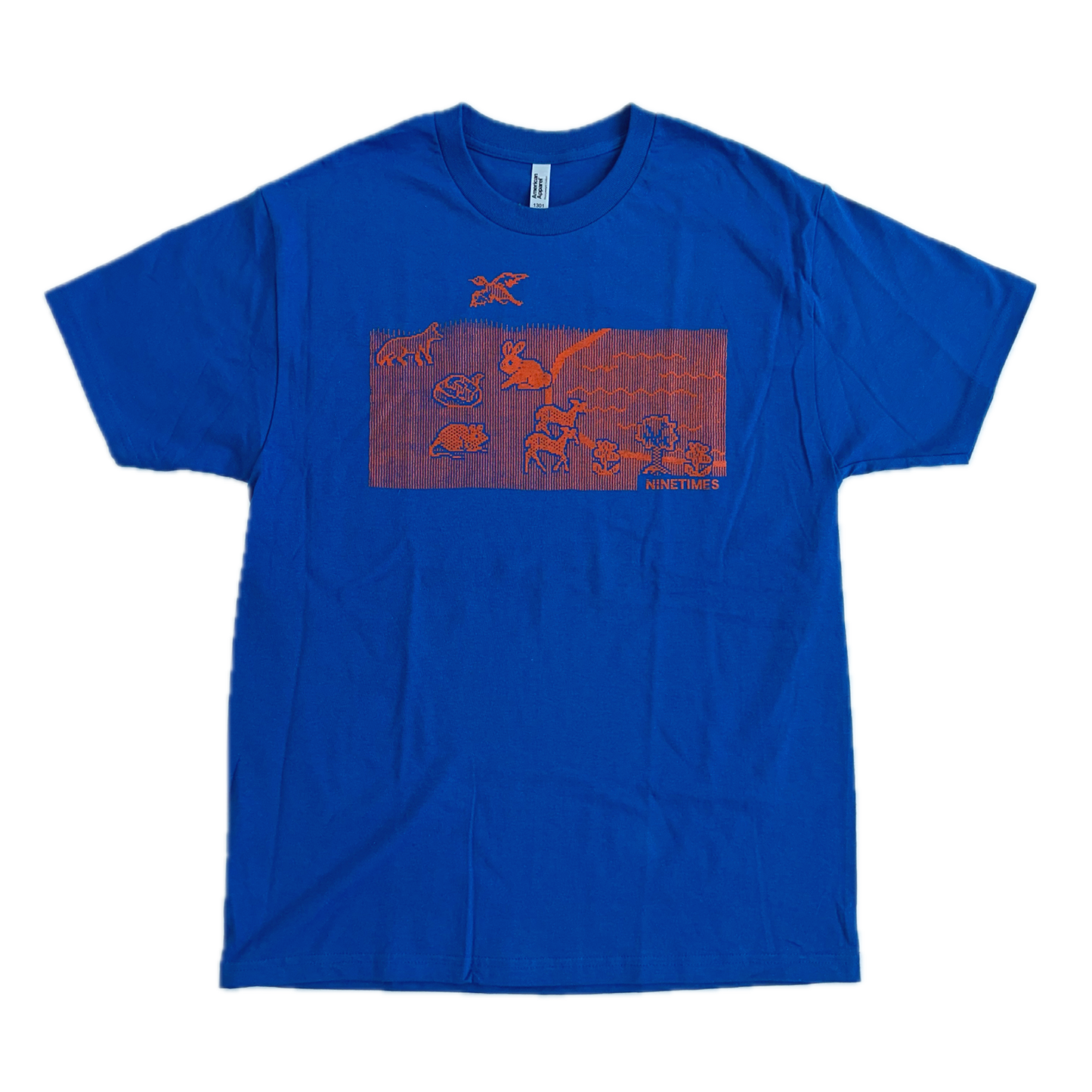 Ninetimes Mother Computer Earth Tee - Blue/Orange