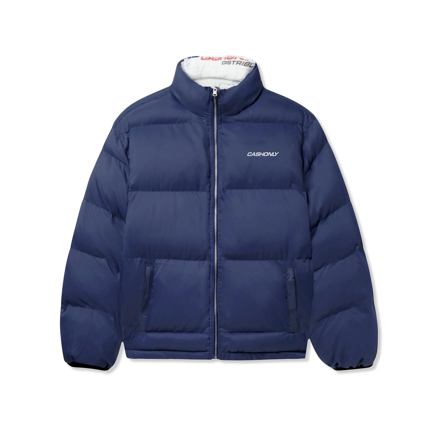 Cash Only Coordinates Reversible Puffer Jacket - White / Navy