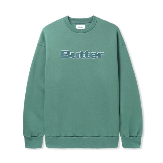 Butter Goods Cord Logo Crewneck Sweatshirt - Jungle Wood