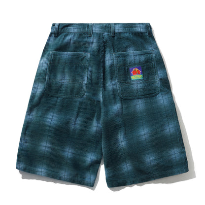 Butter Goods Cord Work Shorts - Blue Plaid