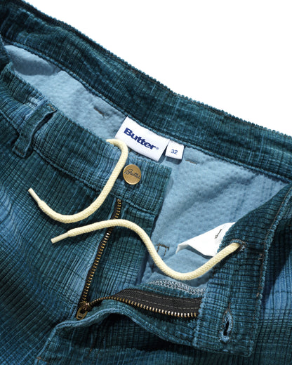 Butter Goods Cord Work Shorts - Blue Plaid