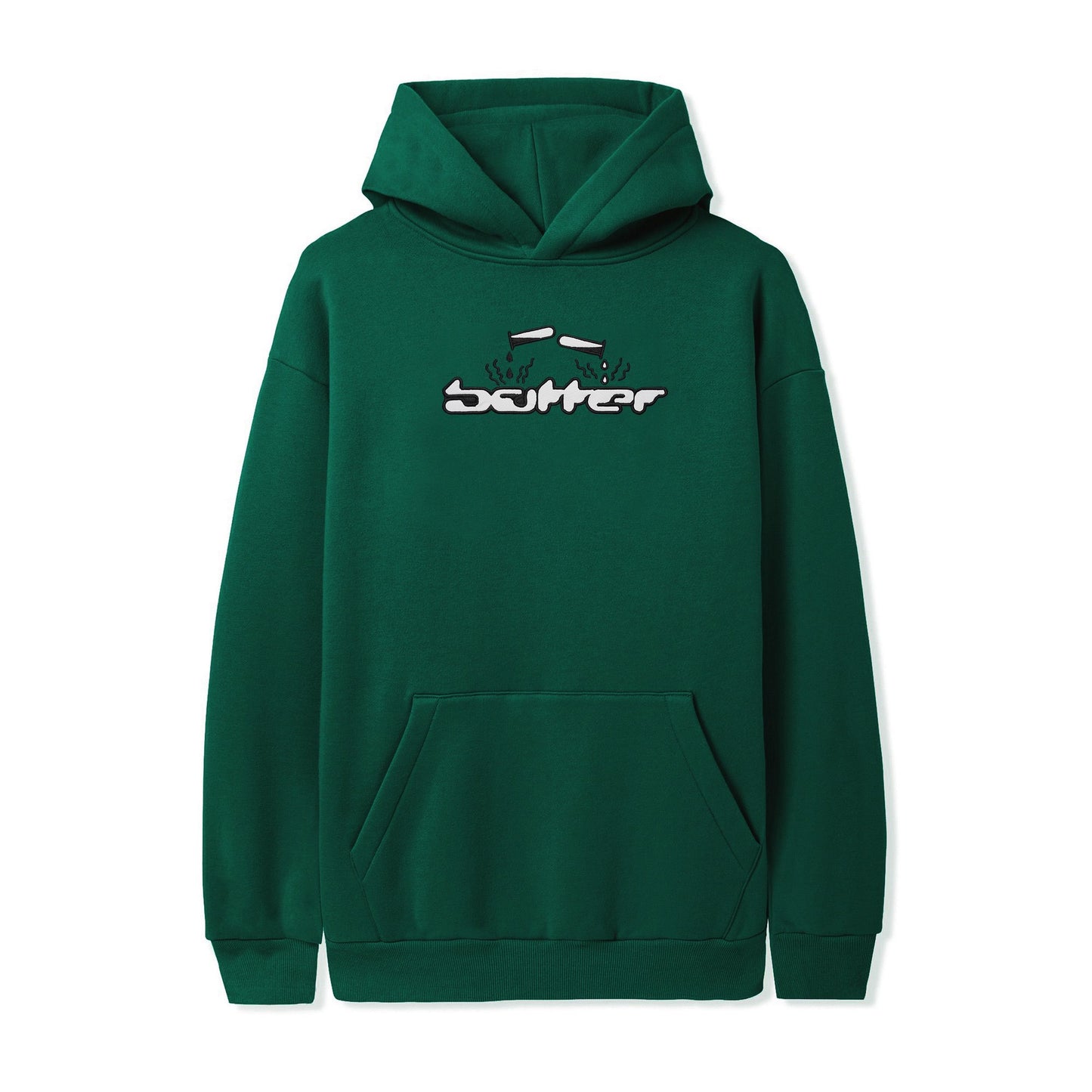 Butter Goods Corrosive Applique Hoodie - Forest Green