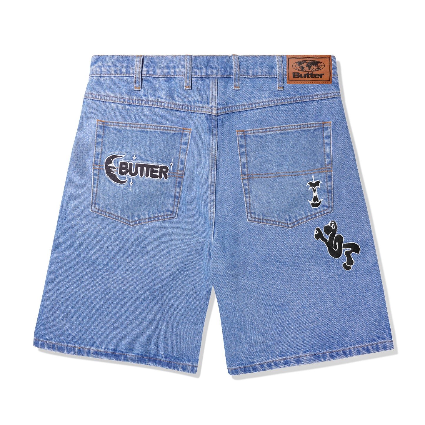 Butter Goods Critter Baggy Denim Shorts - Washed Indigo