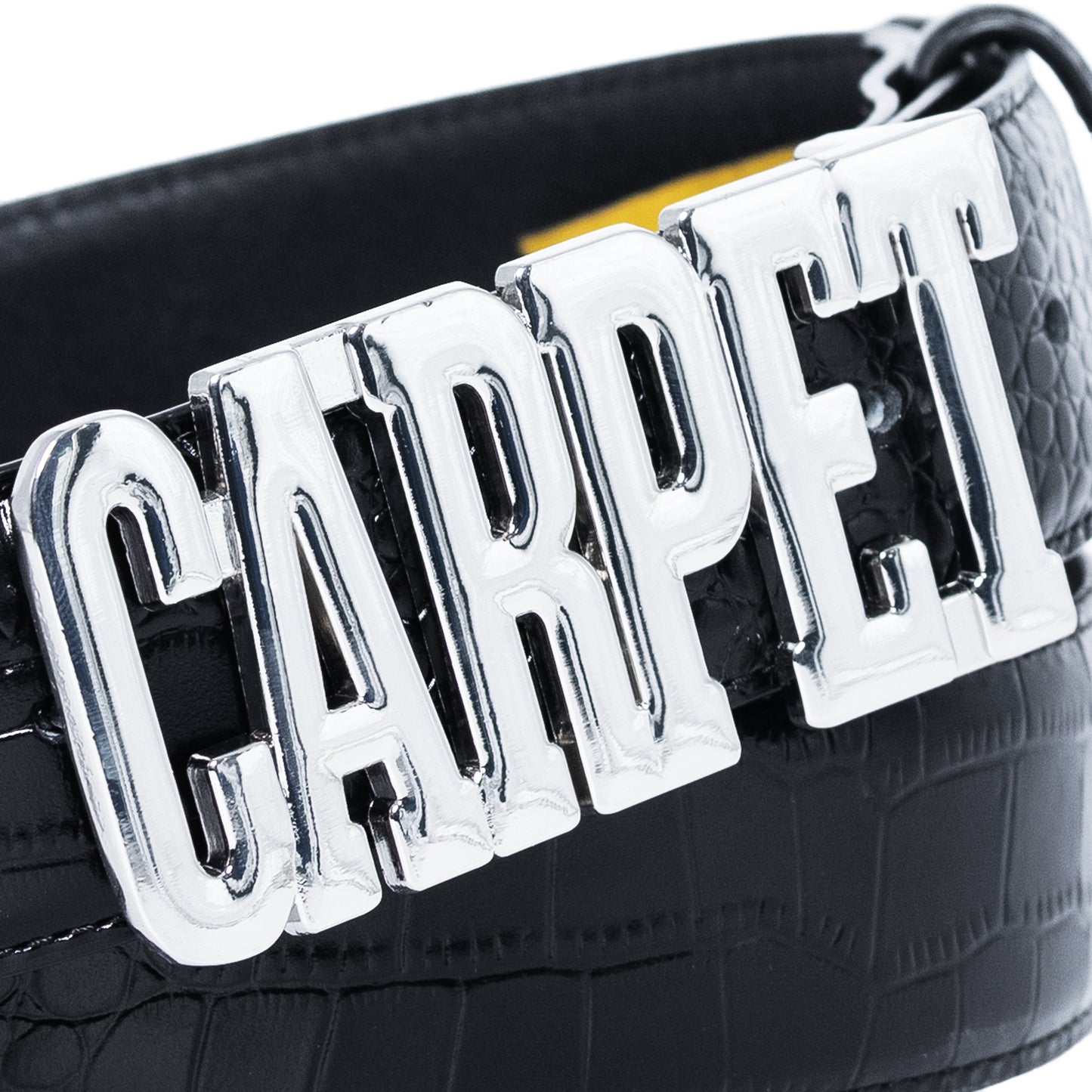 Carpet Company Crocskin Leather Belt - Black