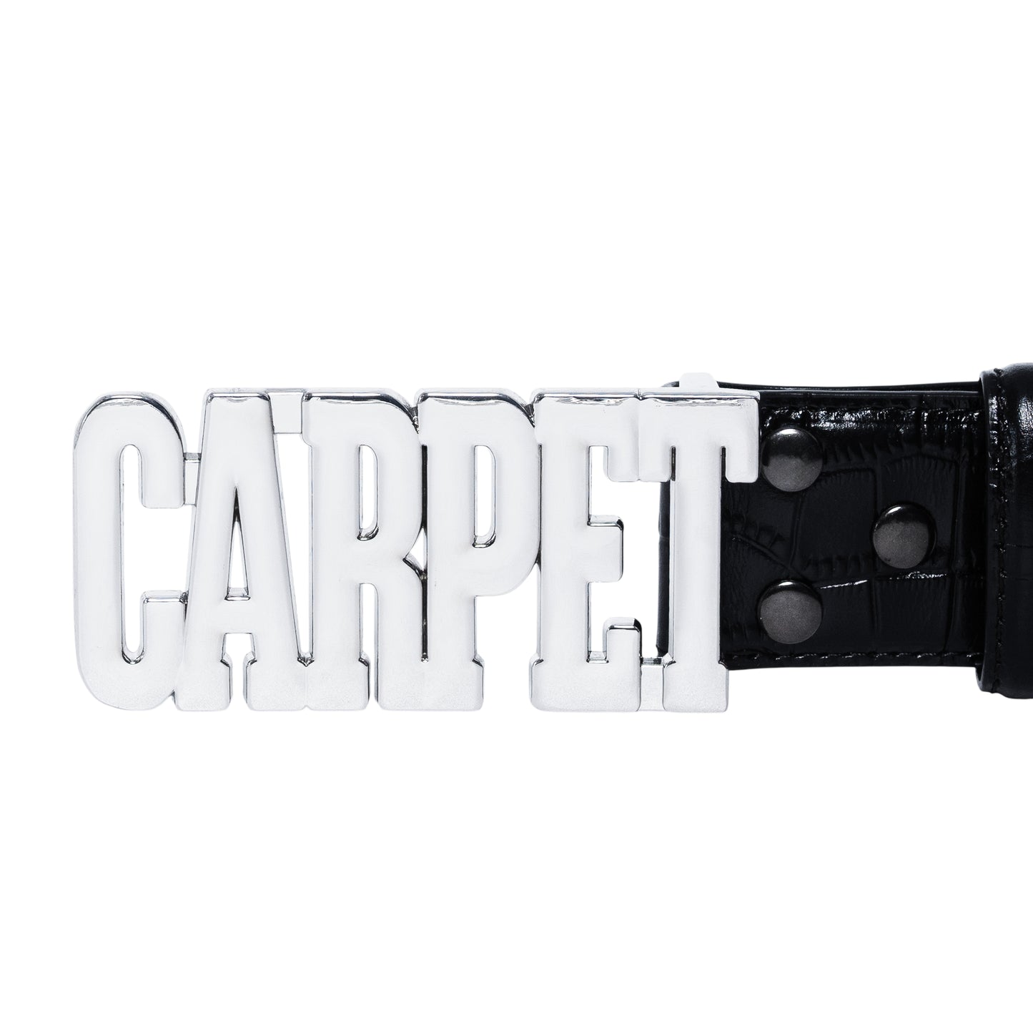Carpet Company Crocskin Leather Belt - Black