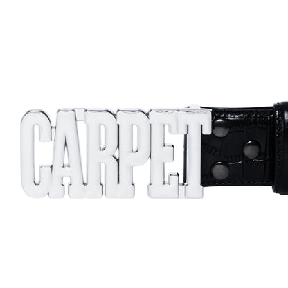 Carpet Company Crocskin Leather Belt - Black
