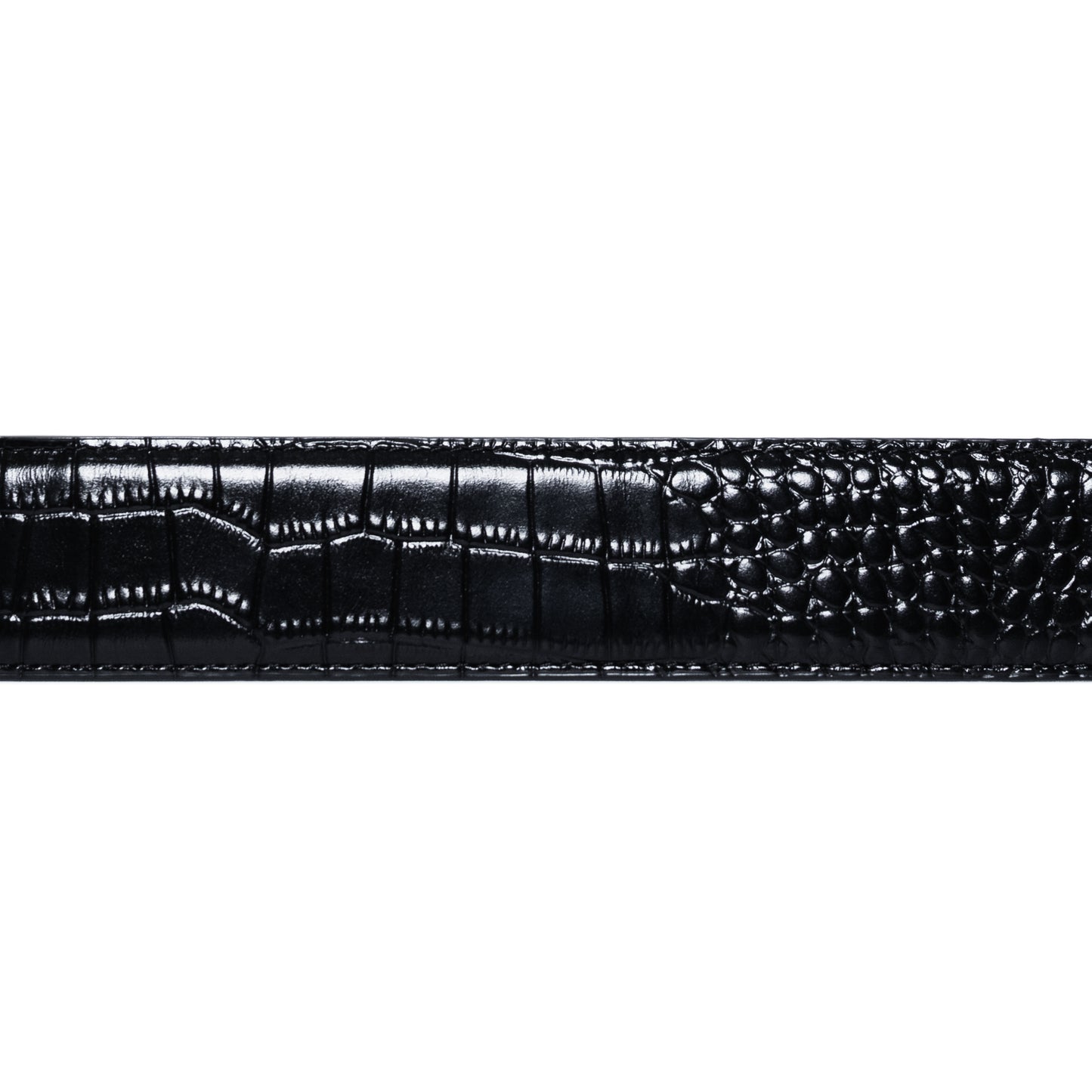 Carpet Company Crocskin Leather Belt - Black