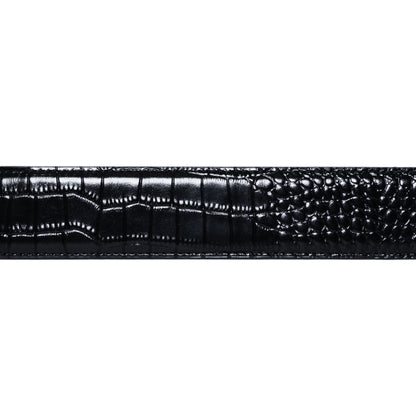 Carpet Company Crocskin Leather Belt - Black