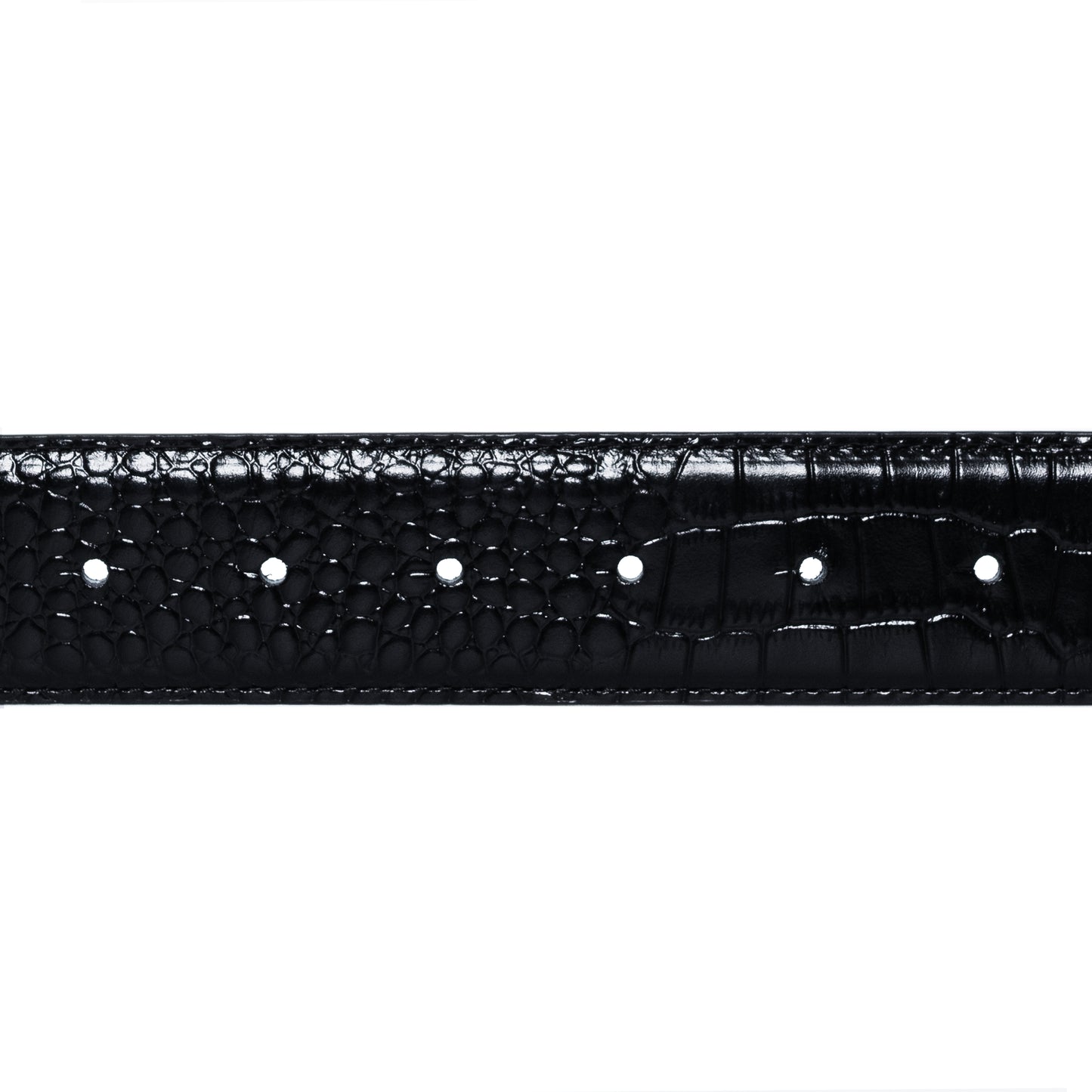 Carpet Company Crocskin Leather Belt - Black