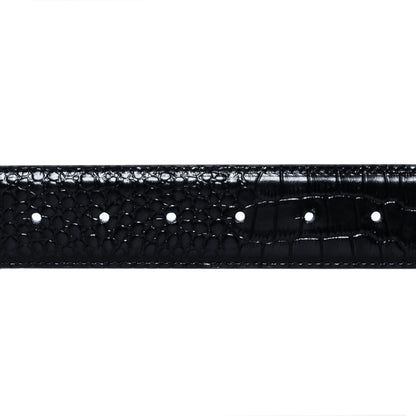 Carpet Company Crocskin Leather Belt - Black