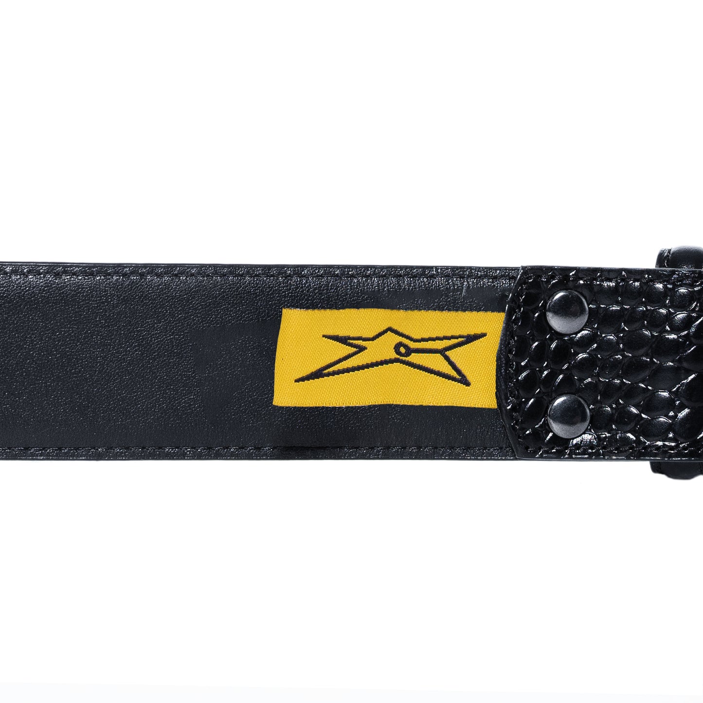 Carpet Company Crocskin Leather Belt - Black