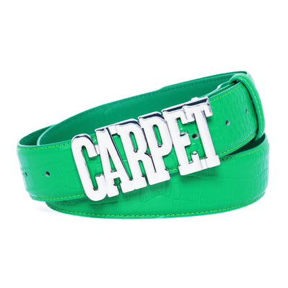Carpet Company Crocskin Leather Belt - Green
