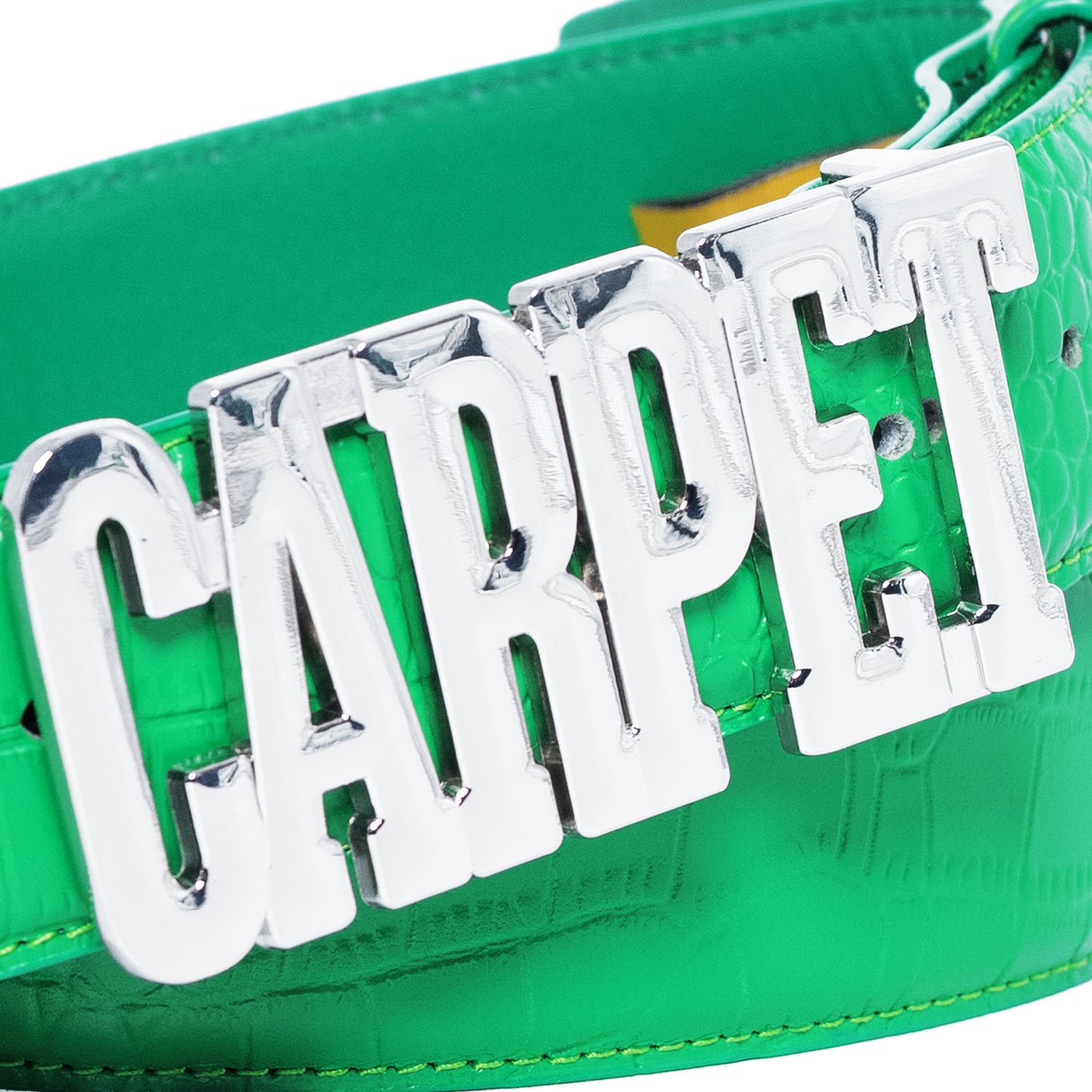 Carpet Company Crocskin Leather Belt - Green