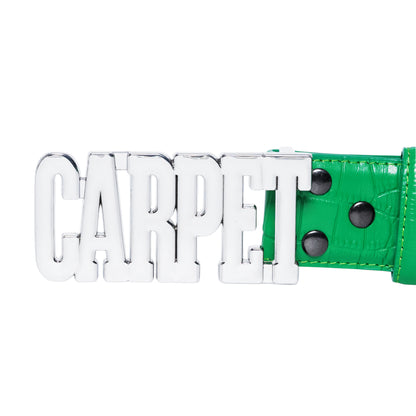 Carpet Company Crocskin Leather Belt - Green