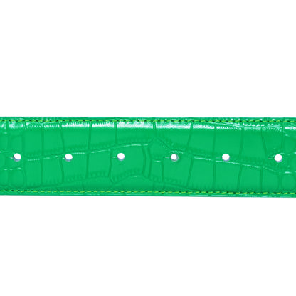 Carpet Company Crocskin Leather Belt - Green