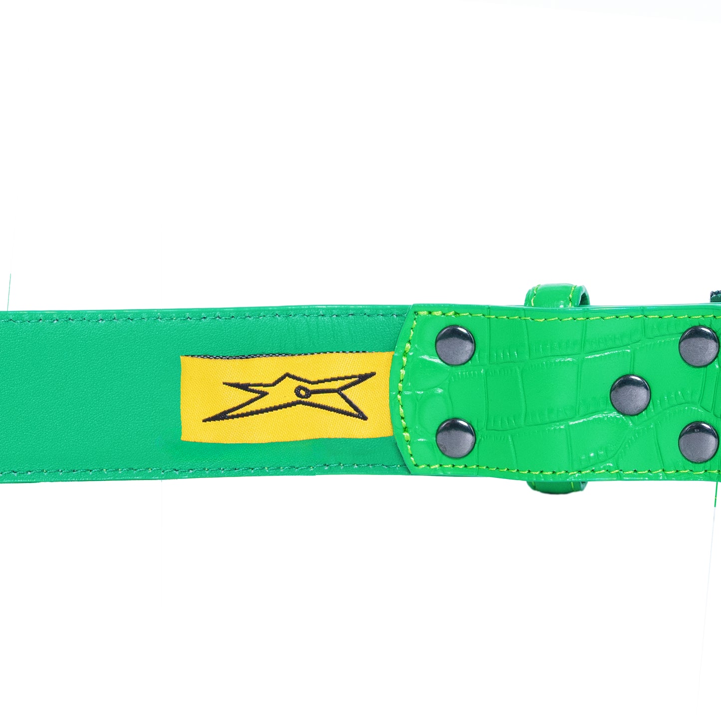 Carpet Company Crocskin Leather Belt - Green