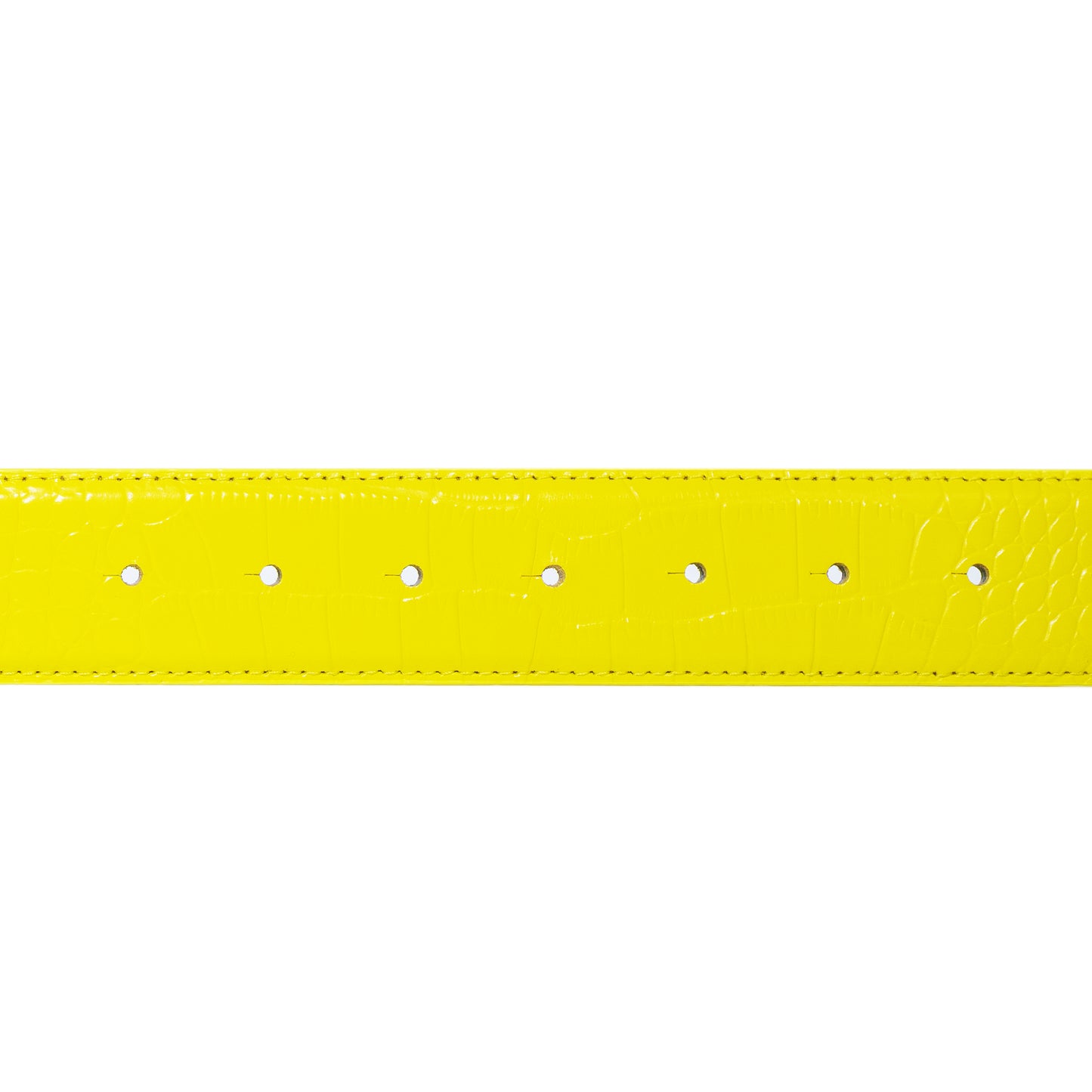 Carpet Company Crocskin Leather Belt - Yellow