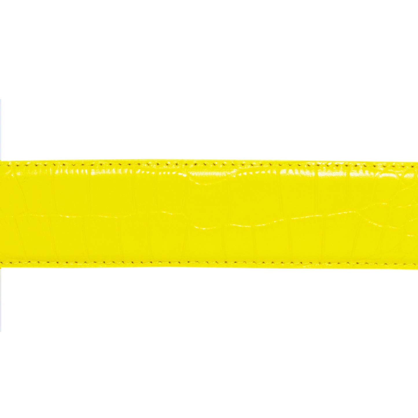 Carpet Company Crocskin Leather Belt - Yellow