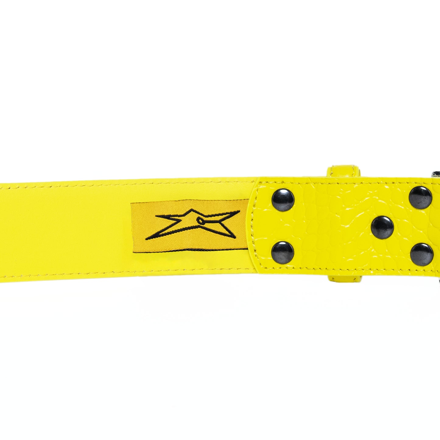 Carpet Company Crocskin Leather Belt - Yellow