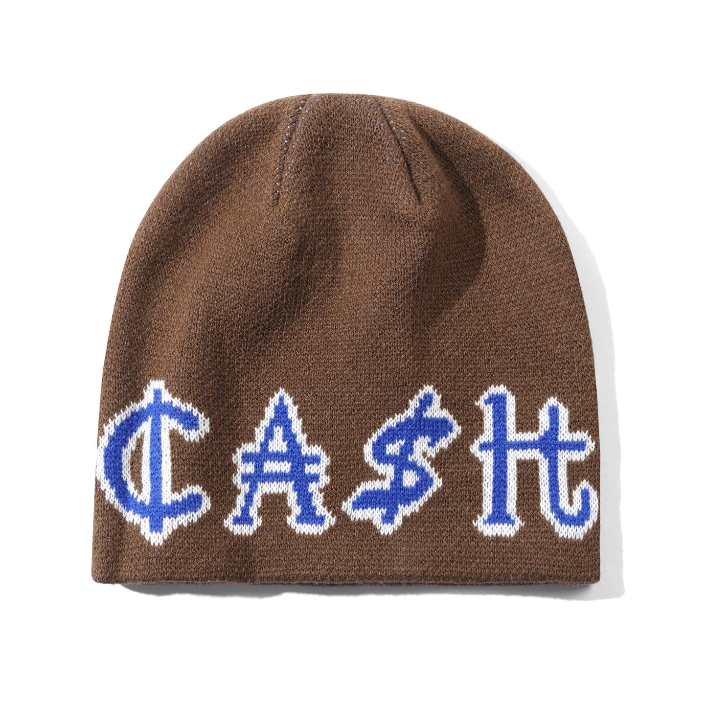 Cash Only Currency Skully Beanie - Brown